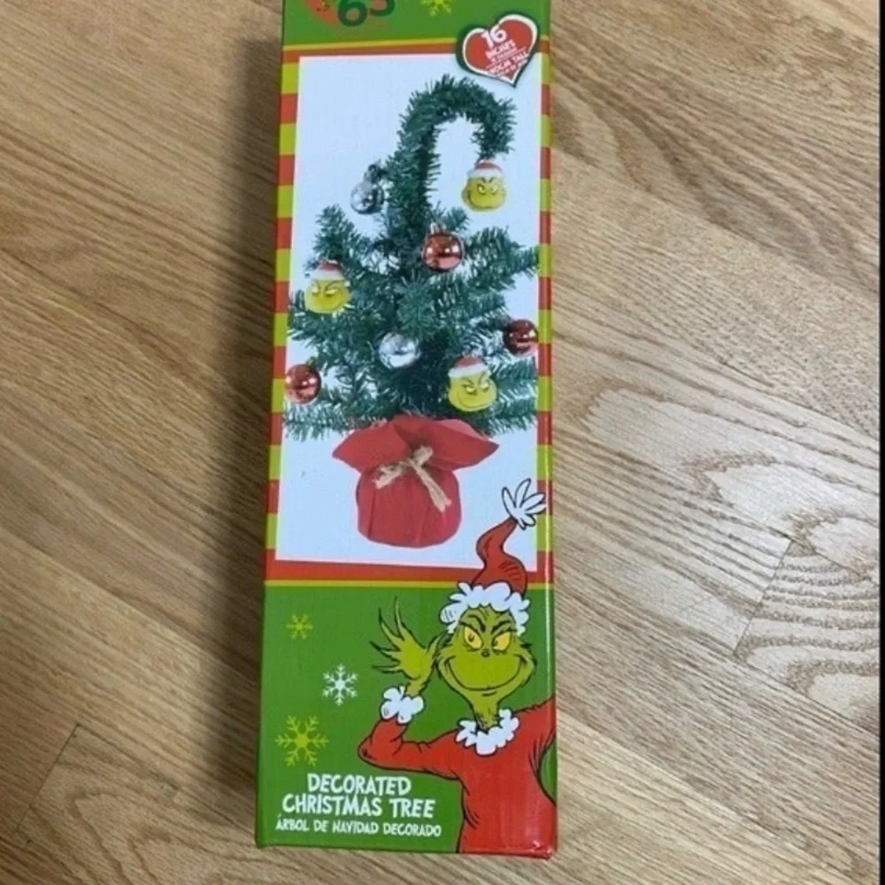 Dr. Seuss Grinch Mini Christmas Tree NEW Ornaments Santa Holiday Decor